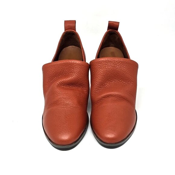 BUENO KESIA Tan Leather Block Heel Pumps Slip on Shoes Women's Size US 6.5 EU 37 - Picture 3 of 12